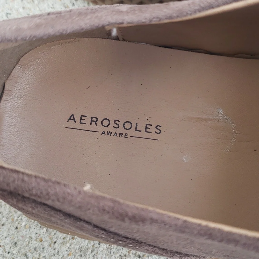 Aerosoles Wave Ebbie Sherpa Low Top Ankle Boots Sneaker Medium Taupe Size 7.5